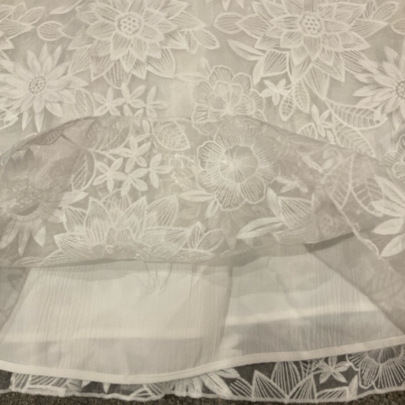 NWT Zara Collection Embroidered Flower Applique Square Neck Shift Mini Dress - Picture 11 of 14